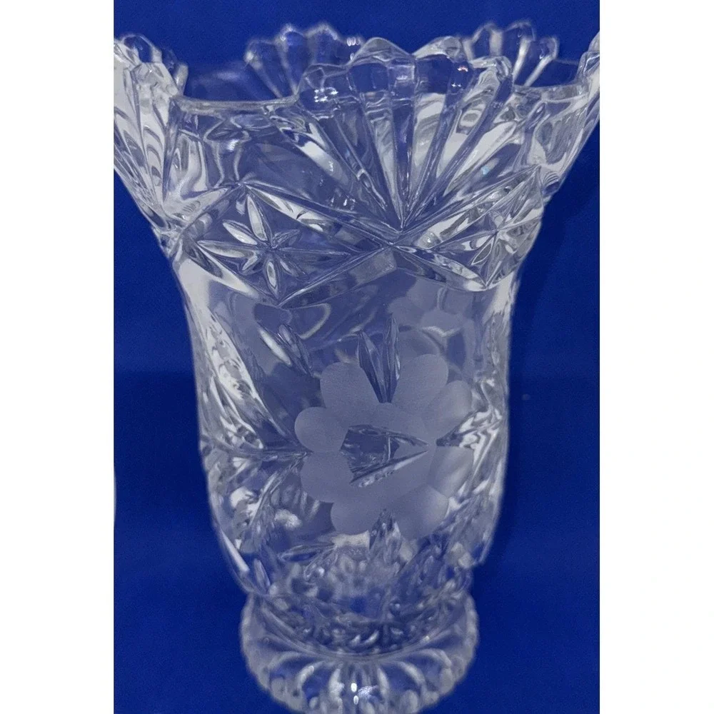 Vintage Imperial Lead Crystal Scalloped Top Vase Made in Poland